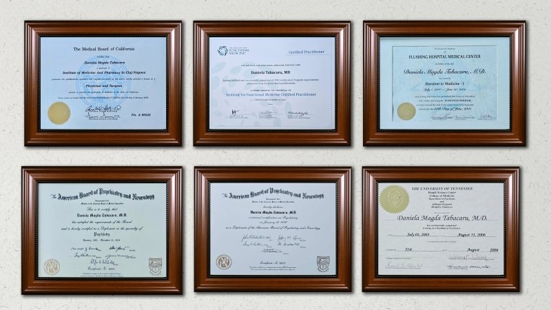 Dr. Daniela Tabacaru Diplomas